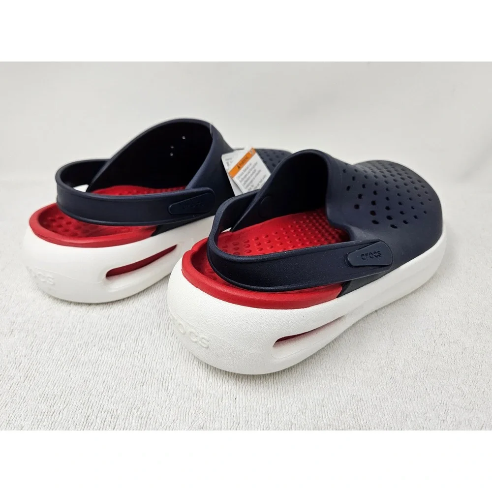 Crocs InMotion Clogs Red/Navy/White, 209964, Men's 5/Women's 7, New w/Blemish